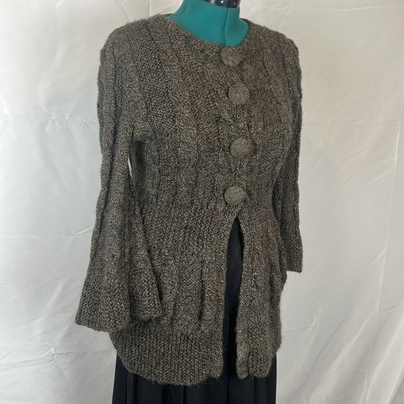Caamaño 100% Alpaca Hand Knit Sweater Jacket Size Medium Peru Boho Cottagecore - Picture 4 of 12